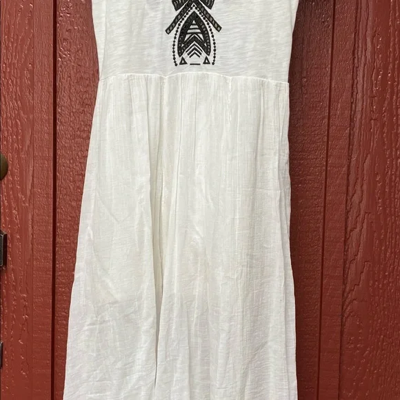Free People Toosaloosa Slub Meadow Ivory Casual Maxi Dress XS 🌿A6 - Picture 3 of 16